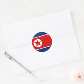 Noord-Korea Vlag Ronde Sticker (Envelop)