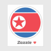 Noord-Korea Vlag Ronde Sticker (Vel)