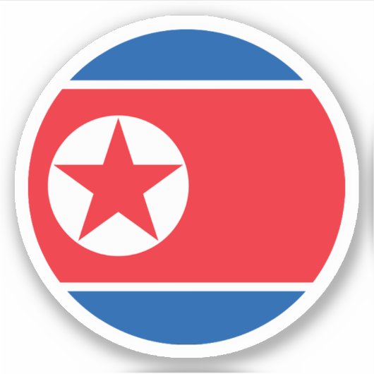 Noord-Korea Vlag Ronde Sticker (Voorkant)