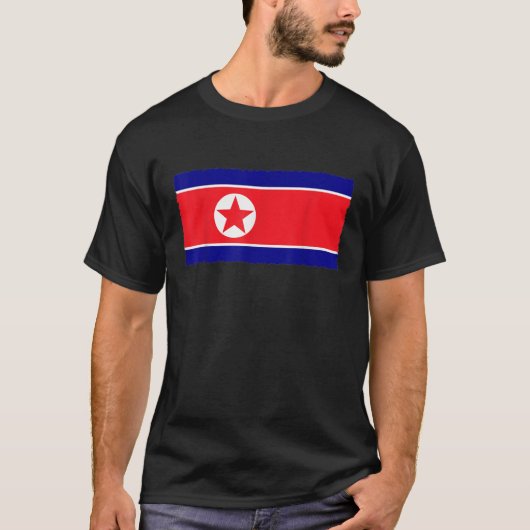 Noord-Korea Vlag T shirt noodlijdend (Voorkant)
