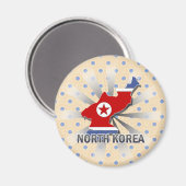 Noord-Korea Vlaggenkaart 2.0 Magneet (Voorkant / Achterkant)