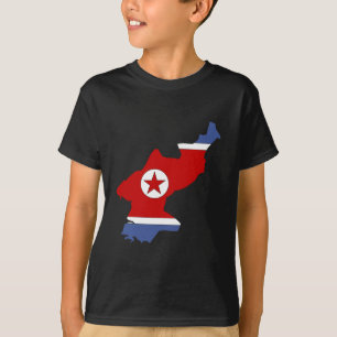 Noord-Korea - Vlaggenkaart, volledig formaat T-shirt