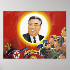 Noord-Koreaans Kim il Sung Propaganda Poster