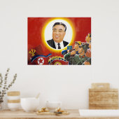 Noord-Koreaans Kim il Sung Propaganda Poster (Keuken)