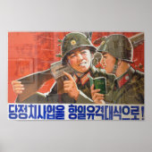 Noord-Koreaans Poster van propaganda - Soldaat Tal (Voorkant)