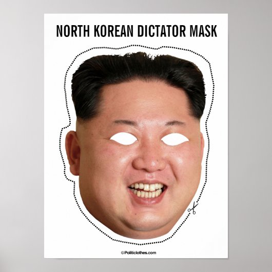 Noord-Koreaanse dictator masker Poster (Voorkant)