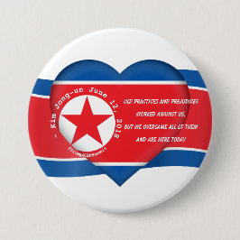 Noord-Koreaanse leider Kim Jong un Quote Summit 20 Ronde Button 7,6 Cm