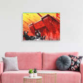 Noord-Koreaanse Propaganda Ze zien me rollen Canvas Afdruk (Insitu (Woonkamer))