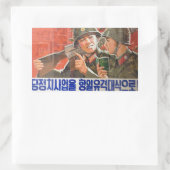 Noord-Koreaanse soldaten propaganda Rechthoekige Sticker (Tas)