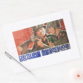 Noord-Koreaanse soldaten propaganda Rechthoekige Sticker (Envelop)