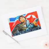 Noord-Koreaanse soldatenpropaganda Rechthoekige Sticker (Envelop)