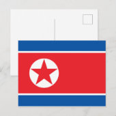 Noord-Koreaanse vlag Briefkaart (Voorkant / Achterkant)