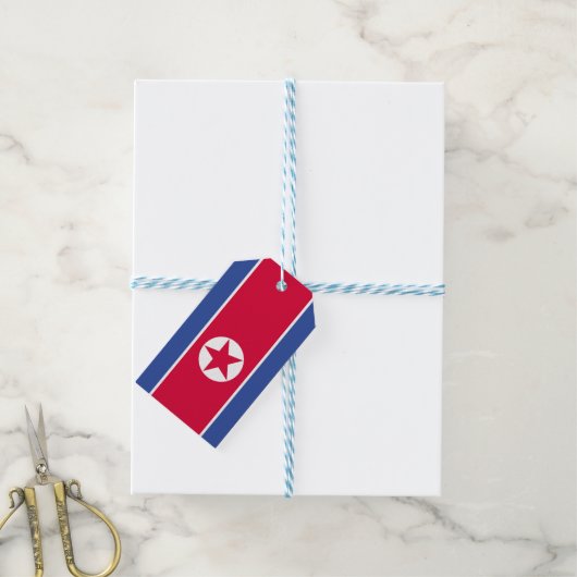 Noord-Koreaanse vlag Cadeaulabel (Met Touw)