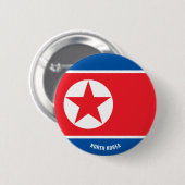 Noord-Koreaanse vlag Charmante Patriottische Butto Ronde Button 5,7 Cm (Voorkant /achterkant)