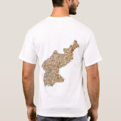 Noord-Koreaanse vlag en kaart T-Shirt (Achterkant)