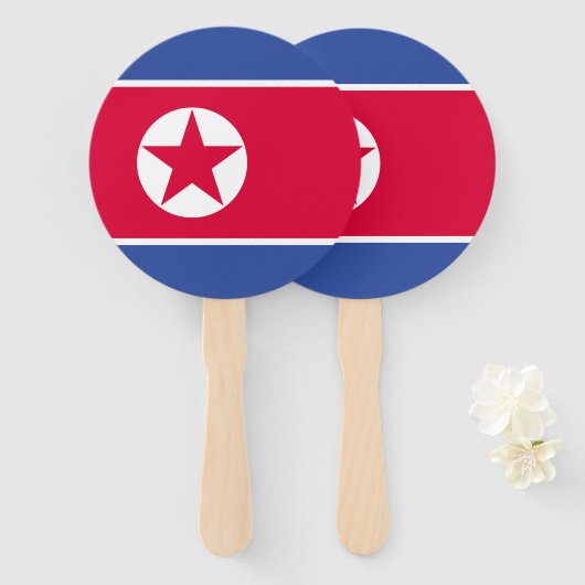 Noord-Koreaanse vlag Handwaaier (Voorkant en achterkant)