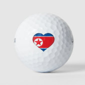 Noord-Koreaanse vlag Heart Golfballen (Voorkant)