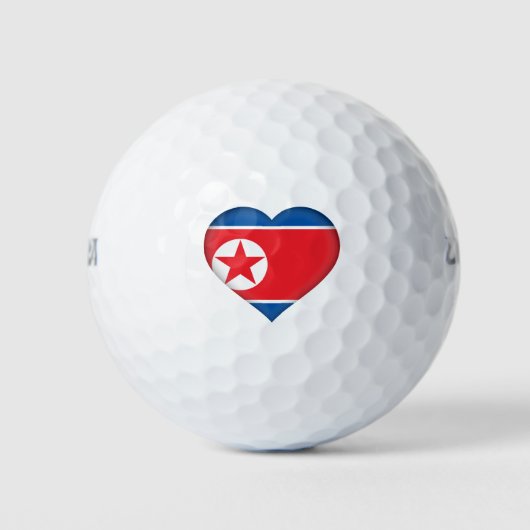Noord-Koreaanse vlag Heart Golfballen (Voorkant)