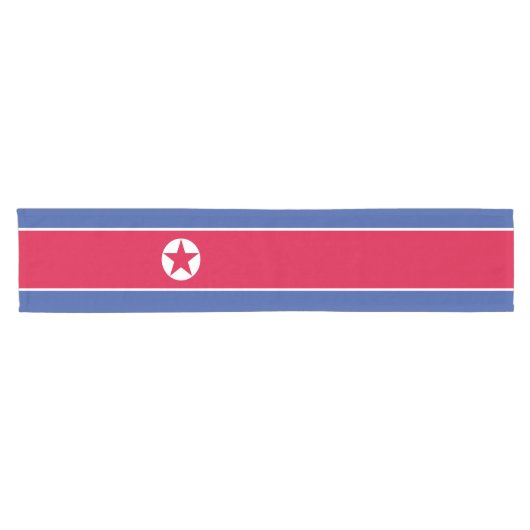 Noord-Koreaanse vlag Korte Tafelloper (Horizontaal)
