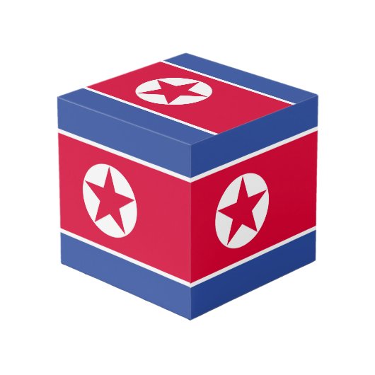 Noord-Koreaanse vlag Kubus (Voorkant hoekig)