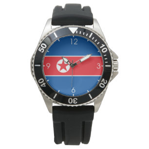 Noord-Koreaanse vlag (Noord-Korea) (DVK) Horloge