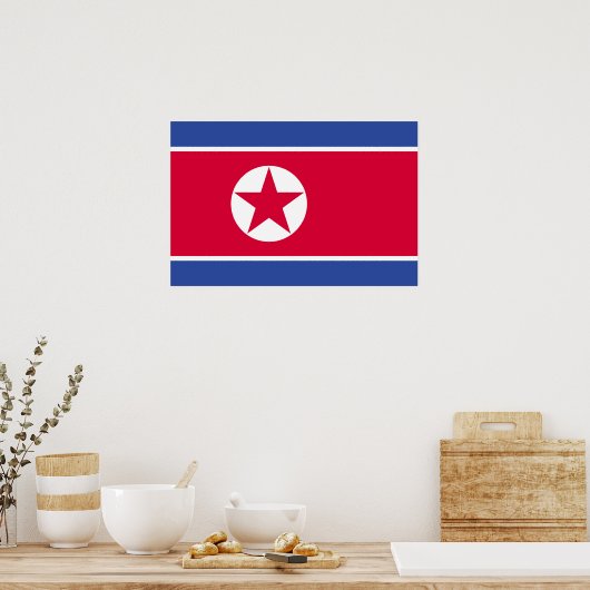 Noord-Koreaanse vlag Poster (Keuken)