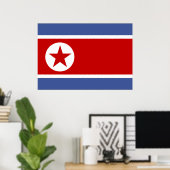 Noord-Koreaanse vlag Poster (Thuiskantoor)