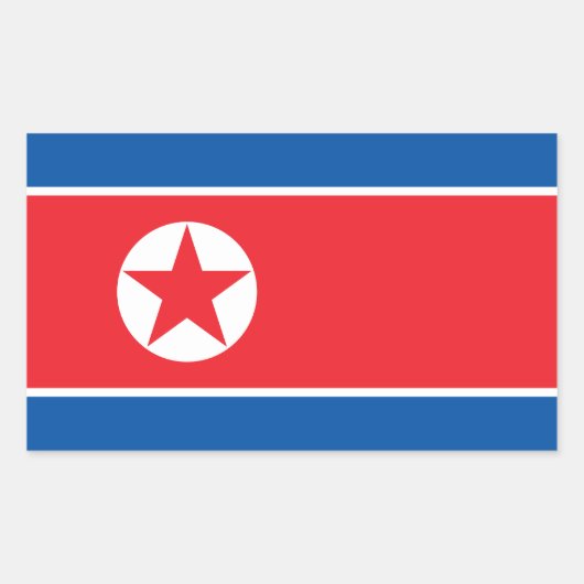 Noord-Koreaanse vlag Rechthoekige Sticker (Voorkant)