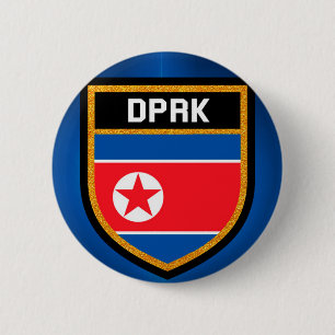 Noord-Koreaanse vlag Ronde Button 5,7 Cm