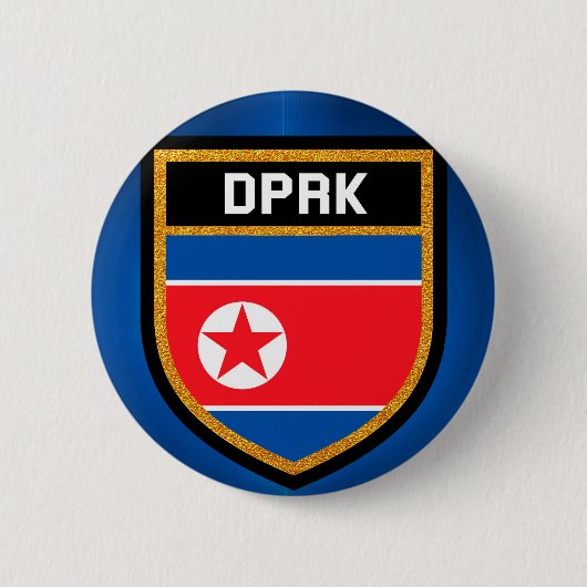 Noord-Koreaanse vlag Ronde Button 5,7 Cm (Voorkant)
