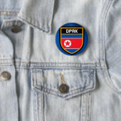 Noord-Koreaanse vlag Ronde Button 5,7 Cm (In situ)
