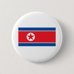 Noord-Koreaanse vlag Ronde Button 5,7 Cm