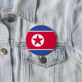 Noord-Koreaanse vlag Ronde Button 7,6 Cm