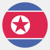 Noord-Koreaanse vlag Ronde Sticker (Voorkant)