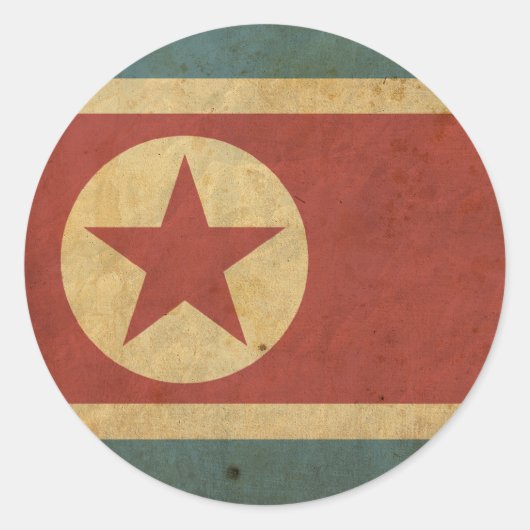 Noord-Koreaanse vlag Ronde Sticker (Voorkant)