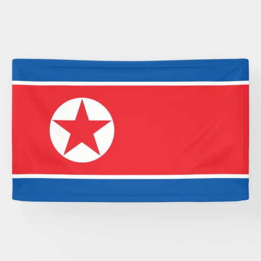Noord-Koreaanse vlag Spandoek (Horizontaal)