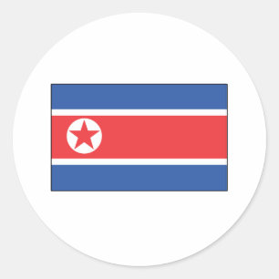 Noord-Koreaanse vlag T-shirts en cadeaus Ronde Sticker