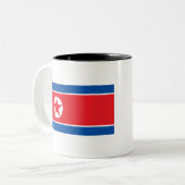Noord-Koreaanse vlag Tweekleurige Koffiemok (Voorkant links)