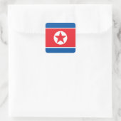 Noord-Koreaanse vlag Vierkante Sticker (Tas)