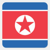 Noord-Koreaanse vlag Vierkante Sticker (Voorkant)