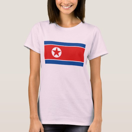 Noord-Koreaanse vlag x kaart T-Shirt (Voorkant)