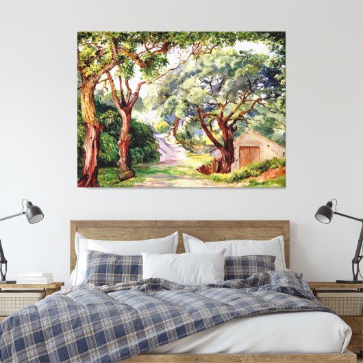 Noord - Kurkbomen bij Cintra nabij Lissabon Canvas Afdruk (Insitu (Slaapkamer))