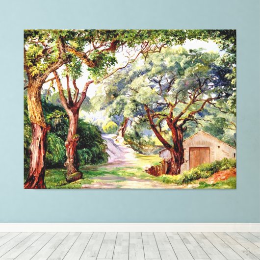 Noord - Kurkbomen bij Cintra nabij Lissabon Canvas Afdruk (Insitu (Houten vloer))