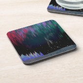 Noord-licht hedendaags landschap bier onderzetter (Linkerzijde)