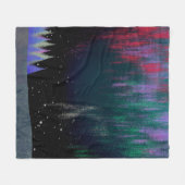 Noord-licht hedendaags landschap fleece deken (Voorkant (Horizontaal))