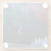 Noord-licht hedendaags landschap glazen onderzetter (Achterkant)