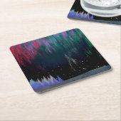 Noord-licht hedendaags landschap kartonnen onderzetters (Schuin)