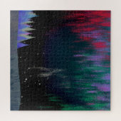 Noord-licht hedendaags landschap legpuzzel (Horizontaal)