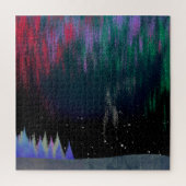 Noord-licht hedendaags landschap legpuzzel (Verticaal)