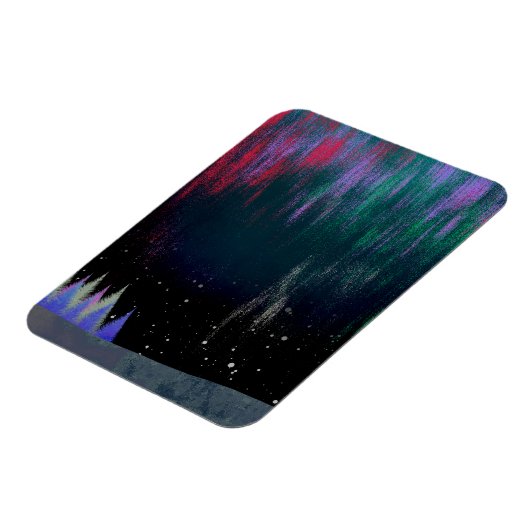 Noord-licht hedendaags landschap magneet (Linkerzijde)